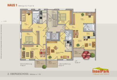 InselPark: Illustration Grundriß Wohnung