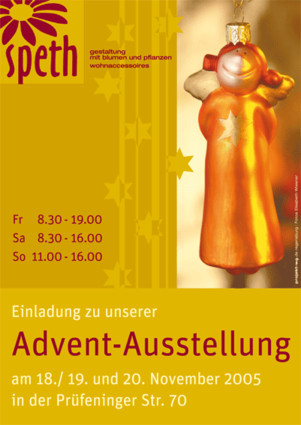 Speth: Plakat "Advent-Ausstellung"