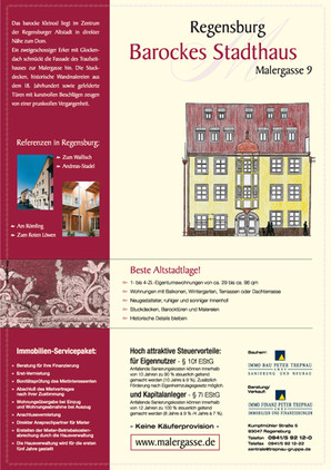 Immo Bau Peter Trepnau: Faltblatt "Barockes Stadthaus"