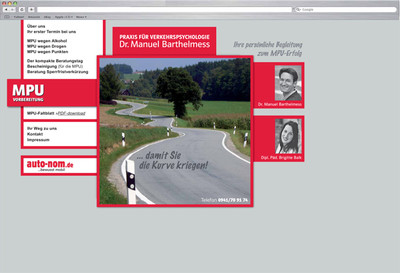 Praxis für Verkehrspsychologie Dr. Manuel Barthelmess: Webdesign