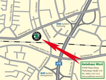 Autohaus West: Anfahrtsskizze